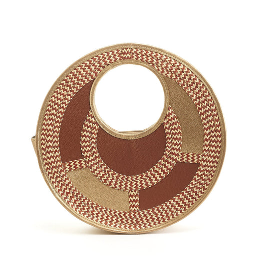 M-meraki Handicrafts -Sol Caña Flecha Handbag  -  beige (Leather/ arrow cane)-front