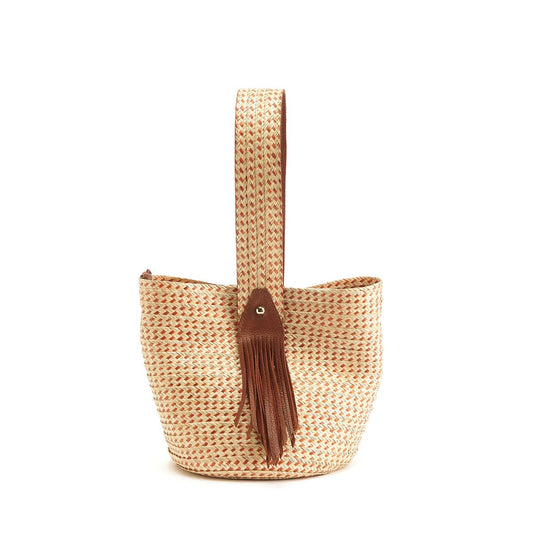 M-meraki Handicrafts Solstice - handmade-handbag  - beige(Leather/ Arrow Cana/hammock)